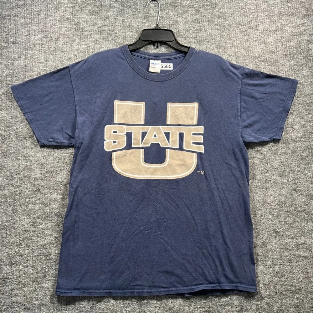 Gildan Utah State University Aggies Navy Blue Graphic T-Shirt Large